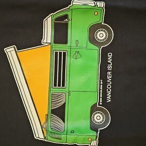 Men's Black T-Shirt with Green Van Graphic